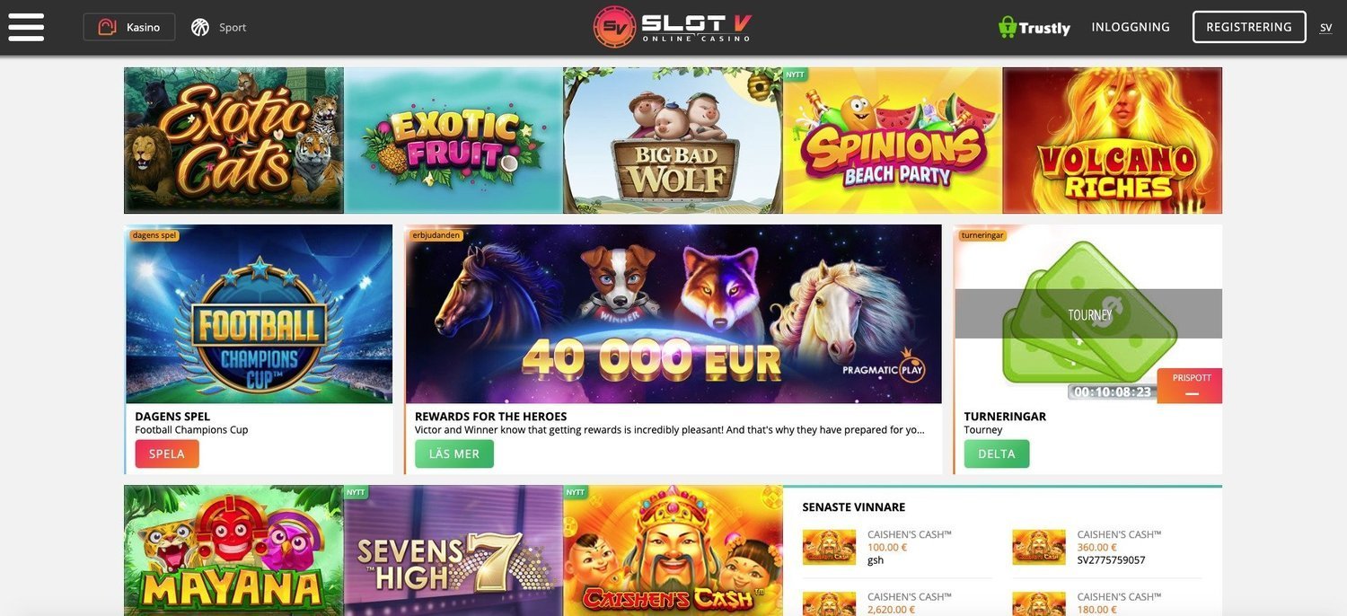Slot V ned mobilen