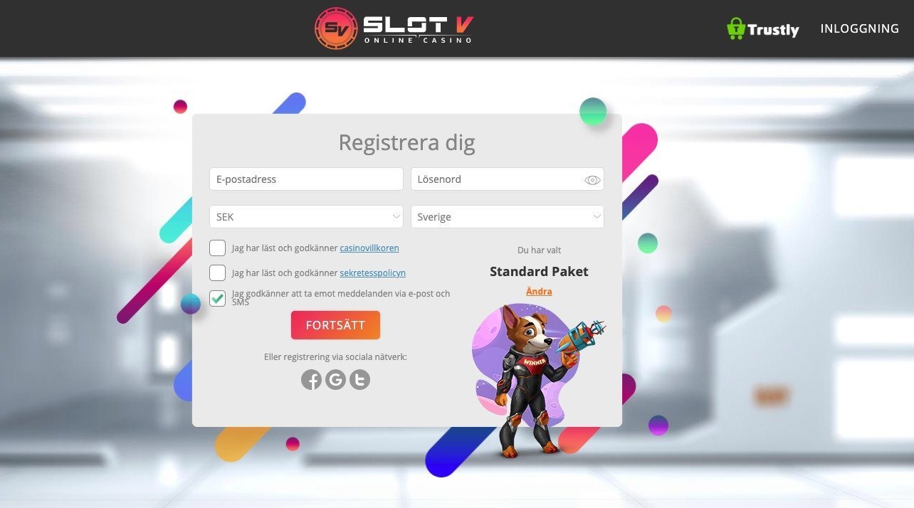 registrering hos Slot-v